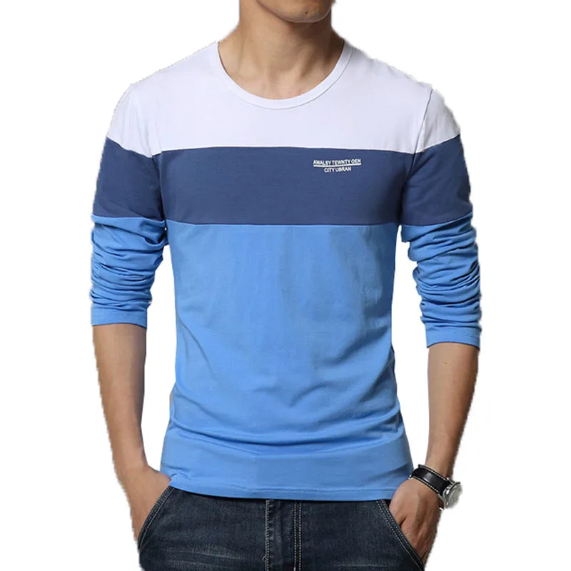 

Men's Clothing Tops &Tees T-Shirts Free Shipping 2019 spring New Fashion Brand Men Solid Color Long Sleeve Slim Fit T Shirt
