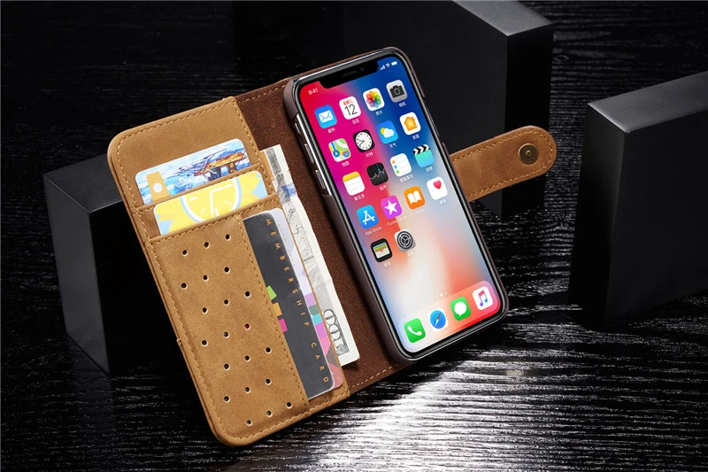 Чехол-бумажник из воловьей кожи для iPhone 11 Pro XS Max XR X, чехол-книжка для iPhone 8, 7, 6, 6s Plus, 5, 5S, SE, держатель для карт, чехол