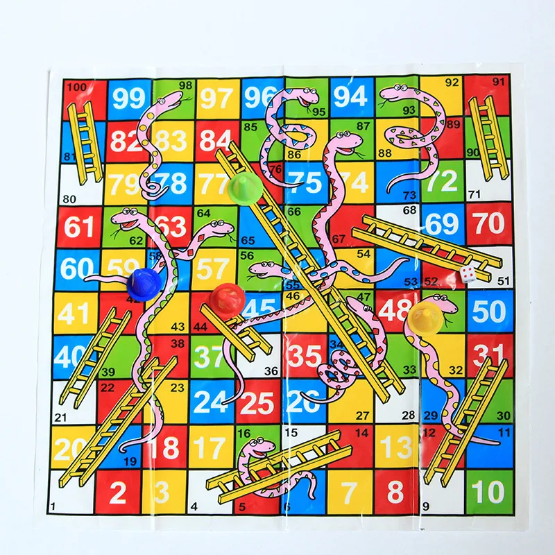

2Pcs 2019 Foreign Trade New Product Blown Paper Snake Chess Snake Ladder Chess Children's Puzzle Game Chess