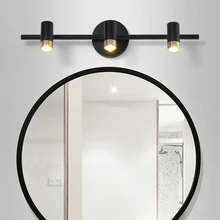Lámpara frontal de espejo para baño, lámpara led retro nórdica, armario de espejo impermeable, lámpara de pared negra para baño, WF4191146