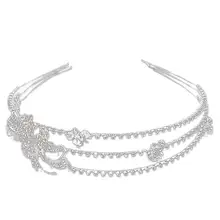 1 шт. Свадебная повязка Цветок трехслойная резинка для волос со стразами головной убор свадебное платье аксессуары для женщин дамы