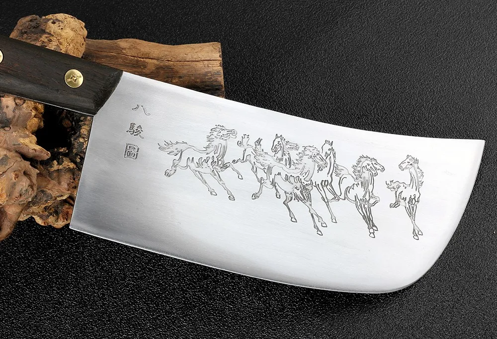 XITUO Широкий ручной кованый нож шеф-повара китайские восемь лошадей Кливер кухонные мясник ножи для нарезки мяса Высокая марганцевая сталь Горячая Распродажа