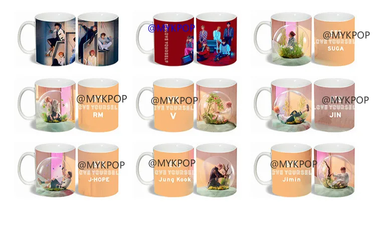 

[MYKPOP]BTS Mug Coffee Water Milk Ceramic Cup Creative LOVE YOURSELF S/E KPOP Fans Collection SA18090208