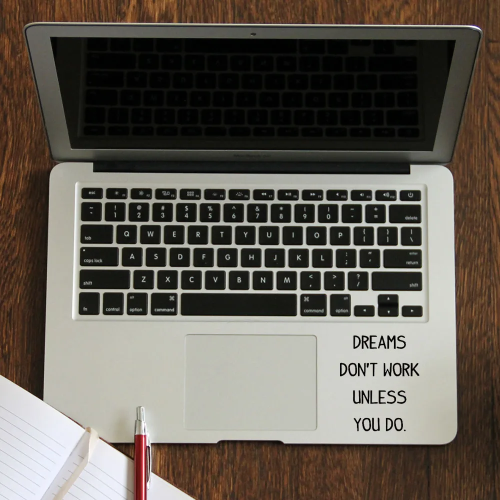 Dreams Don't Work-трекпад наклейка с цитатой для MacBook Air Pro retina 11 12 13 14 15 дюймов Mac Book тачпад кожи ноутбука Наклейка