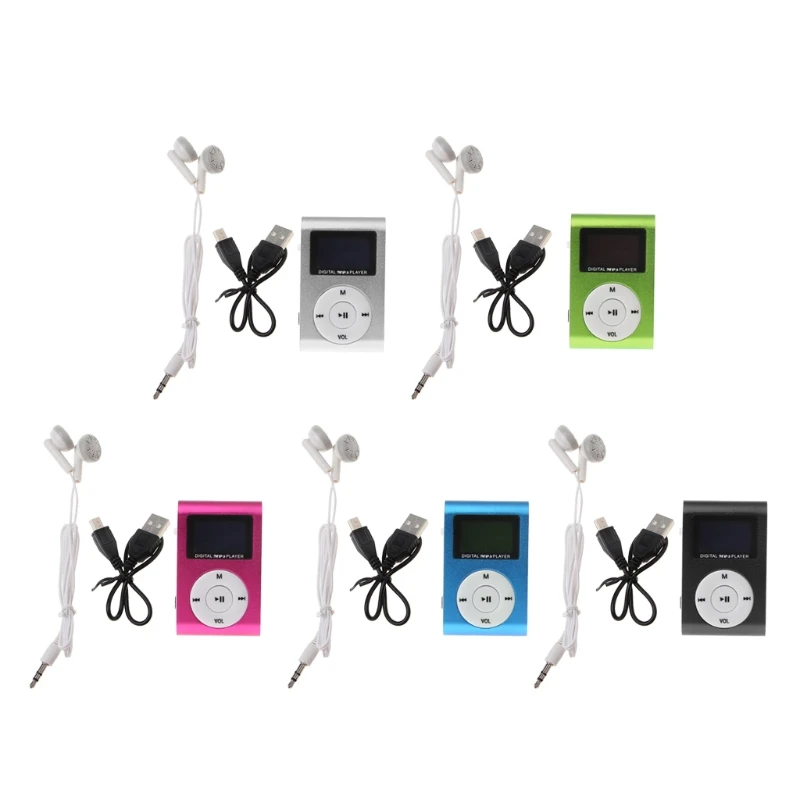 Мини USB MP3 плеер OOTDTY с металлическим зажимом ЖК экран поддержка 32 ГБ Micro SD TF слот