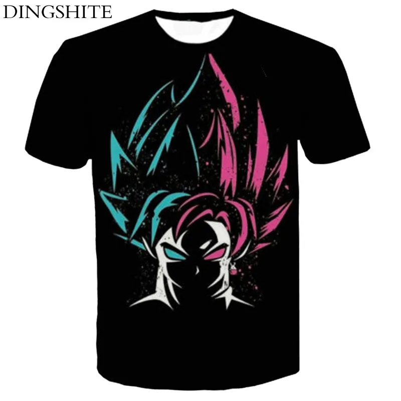 DINGSHITE Лето 2019 Новая Европейская и американская мода повседневный тренд Dragon Ball Z Goku цифровая печать с коротким рукавом Футболка