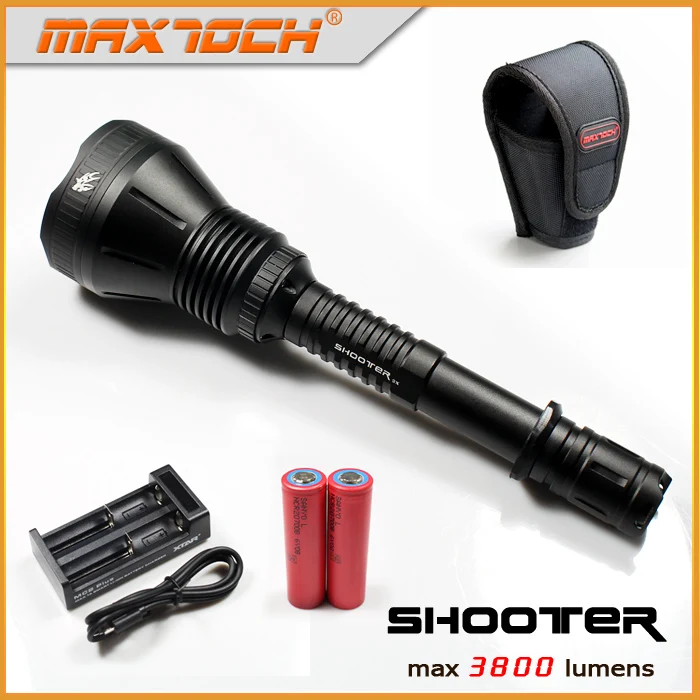 MAXTOCH Shooter 2X XHP70.2 версия 3800 люмен, широкий угол луча, нейтральный белый широкий угол луча поисковый фонарик - Цвет: Серебристый