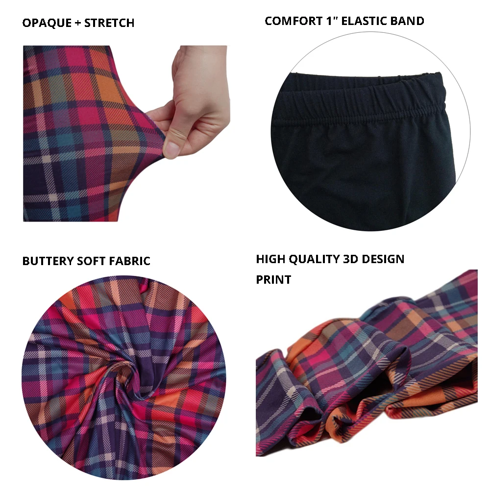 tartan plaid leggings for women  (1)