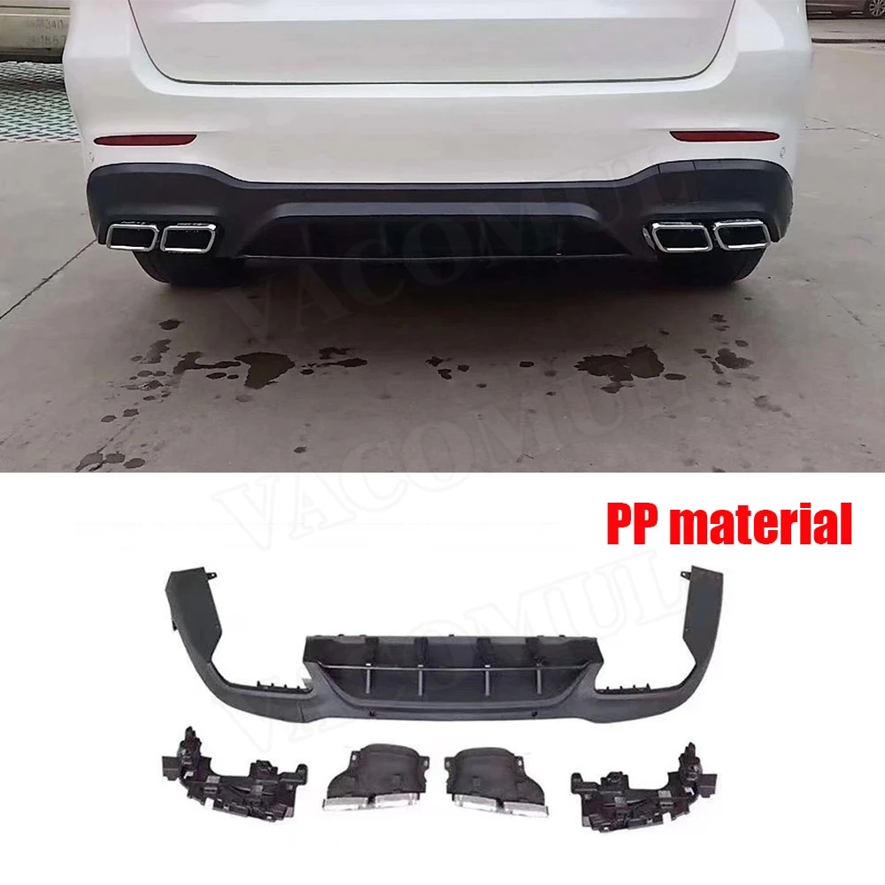 

PP Rear Lip Diffuser with Exhaust Tips for Mercedes Benz GLC X253 Sport GLC 300 GLC250 GLC43 2017-2019 Car Styling