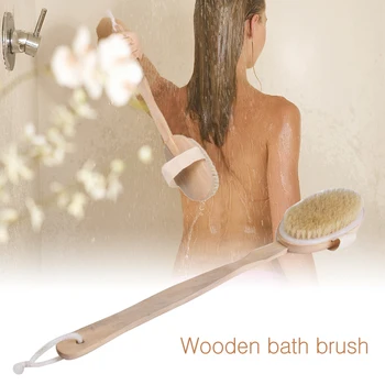 

Hot Dry Skin Body Soft Natural Bristle the SPA the Brush Wooden Bath Shower Bristle Brush SPA Body Brush with Long Handle