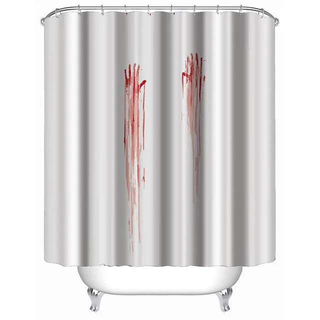 WARM TOUR3D Halloween Blood Fingerprints Waterproof Shower Curtain Bathroom Products Creative Bath Curtain180*180CM | Дом и сад