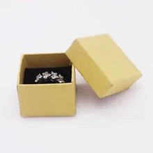 Крафт-кольцо коробка 40x40x30 мм 800gsm бумажный картон высокого качества и черный бархатный спонж 1 лот = 100 шт Подарочная коробка