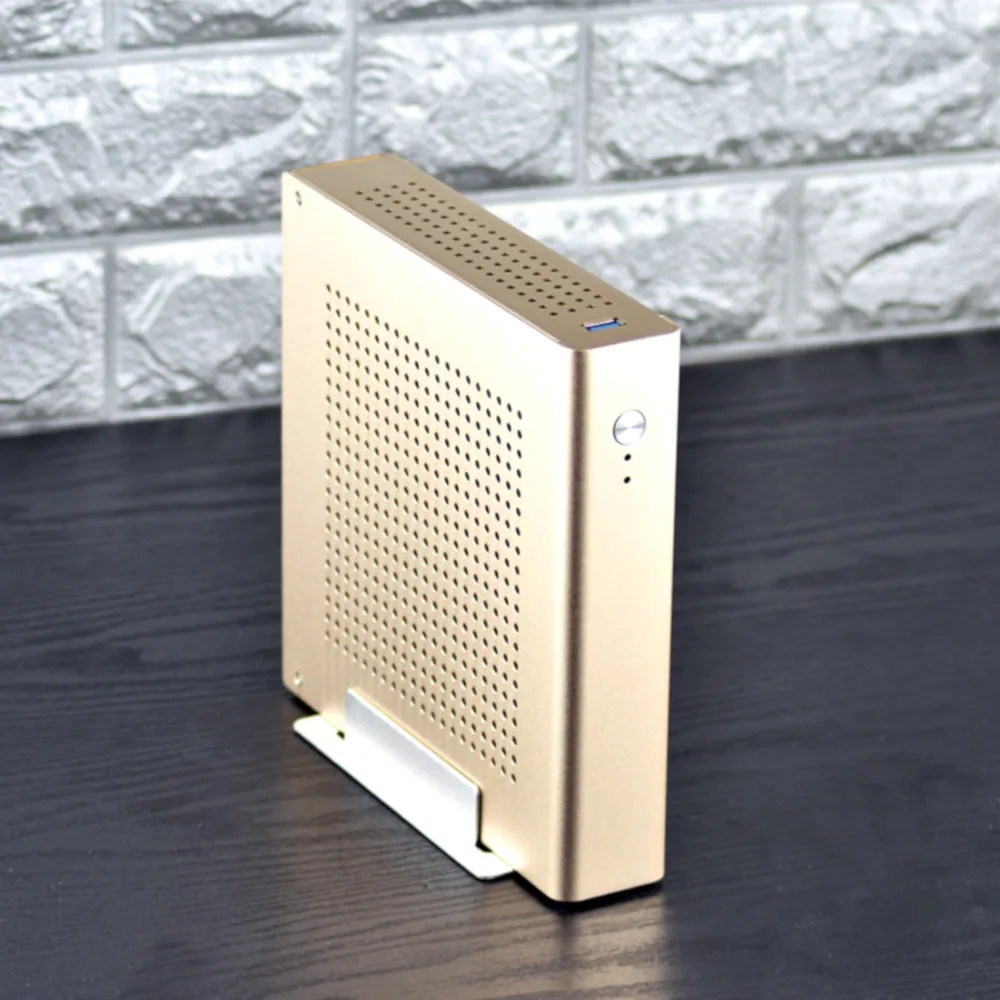 HTPC мини Чехол для ПК алюминиевый сплав шасси Micro Tower компьютер Тонкий ITX Настольный для домашнего офиса