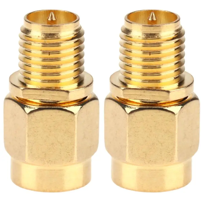 

2pcs Full Copper SMA Reverse Connector Adapter Connect Parts for Router Network Card Connectors