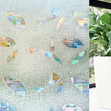 45 см* 200 см без клея, декоративная самоклеящаяся пленка для окон, статическая стеклянная наклейка, 3D лазерный домашний декор, раздвижная дверь, спальня