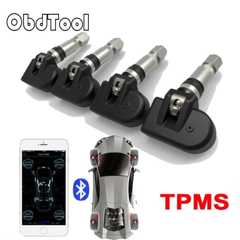 

NEW Car Tire Tyre Pressure Monitoring System TPMS Alarm Warning By Bluetooth 4.0 For Iphone IOS Android Mobile Phone APP