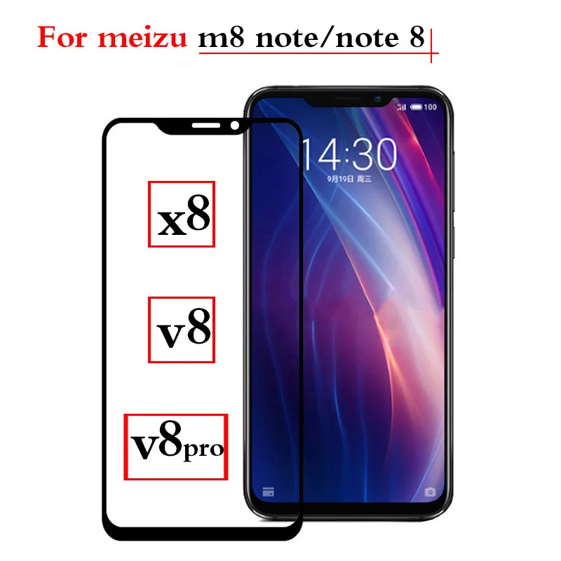 Защитное стекло для Meizu m8 Note Note8 x8 v8 Pro чехол на весь экран закаленное Maisie x v m 8 8x8 8m