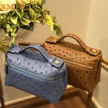 XMESSUN Luxus Hohe Qualität Echten Straußen Leder Haut Kupplung Tasche Designer Handtasche Geldbörse 2021 Neue Mode Trendy Tasche