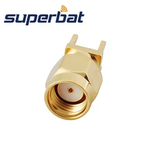 Superbat 10 шт. RP-SMA РЧ коаксиальный разъем через отверстие штекер(Гнездовой штырь) вертикальная печатная монтажная плата припой для Wi-Fi антенны и т. д