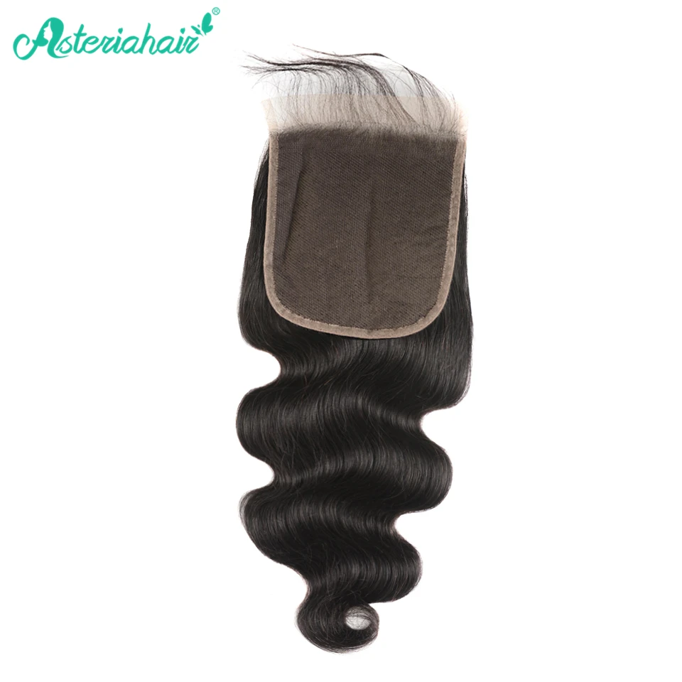 Asteria Hair 6x6 закрытие шнурка бразильские волнистые человеческие волосы закрытие швейцарское кружево натуральный черный 10~ 20 дюймов remy волосы предварительно сорванные