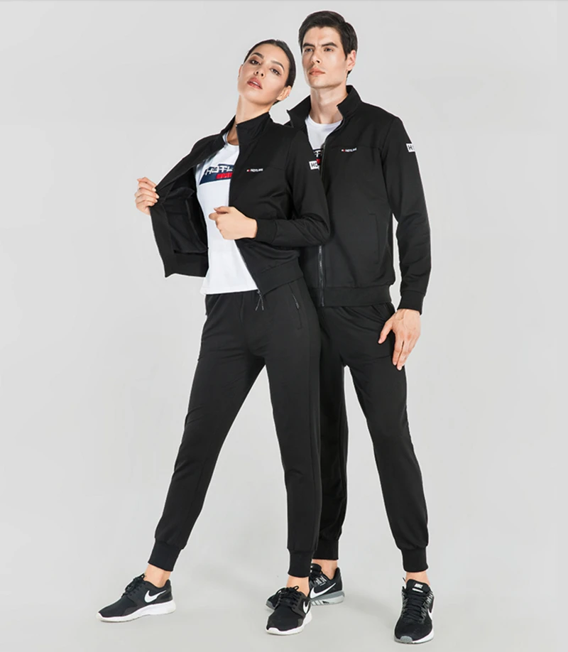 Весенний и осенний спортивный костюм спортивная одежда унисекс костюм Спортивная одежда с длинными рукавами мужские и женские комплекты для бега