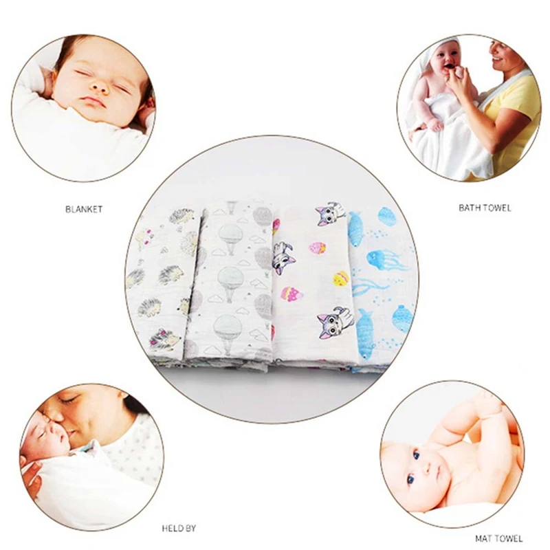 1 шт. хлопковые газовые пеленки для малышей мягкие одеяла для новорожденных для ванной марли Детские спальные принадлежности чехол для коляски игровой коврик