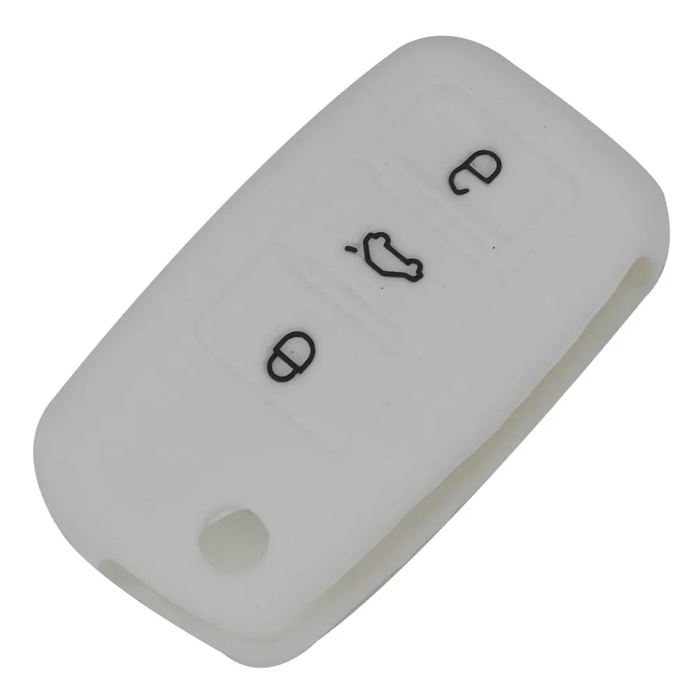 Keyforkess 30 pz/lotto Cassa Chiave Del Silicone Per VW Polo Passat B5 Sedile Golf Jetta Mk6 Tiguan Più Eos Scirocco Coleotteri copertura FOB 16 1DSwarehouse9207