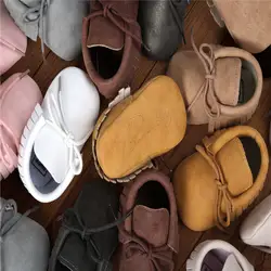 EMS Бесплатная 32 пары из искусственной кожи детские мокасины обувь для девочек мальчиков первые ходунки Популярные моксы Мягкая Мода