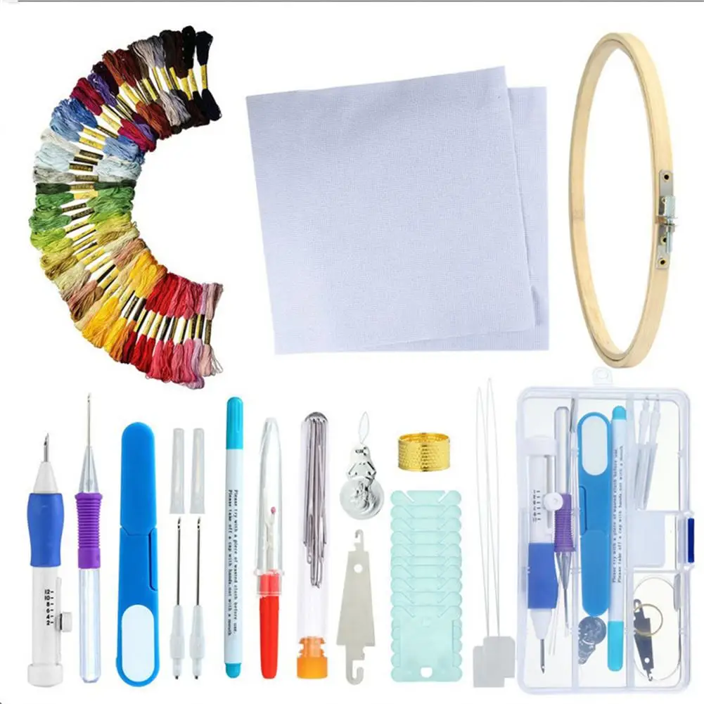 

80pcs/pack Embroidery Stitching Punch Needles Pen Set Craft Tool for DIY Threaders Sewing Knitting Kit DIY Embroidery Patterns