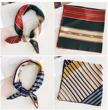 

fashion 50*50cm Small Scarf women silk scarves Soft Hair Tie office ladies Kerchief neckerchief foulard muffler female Square