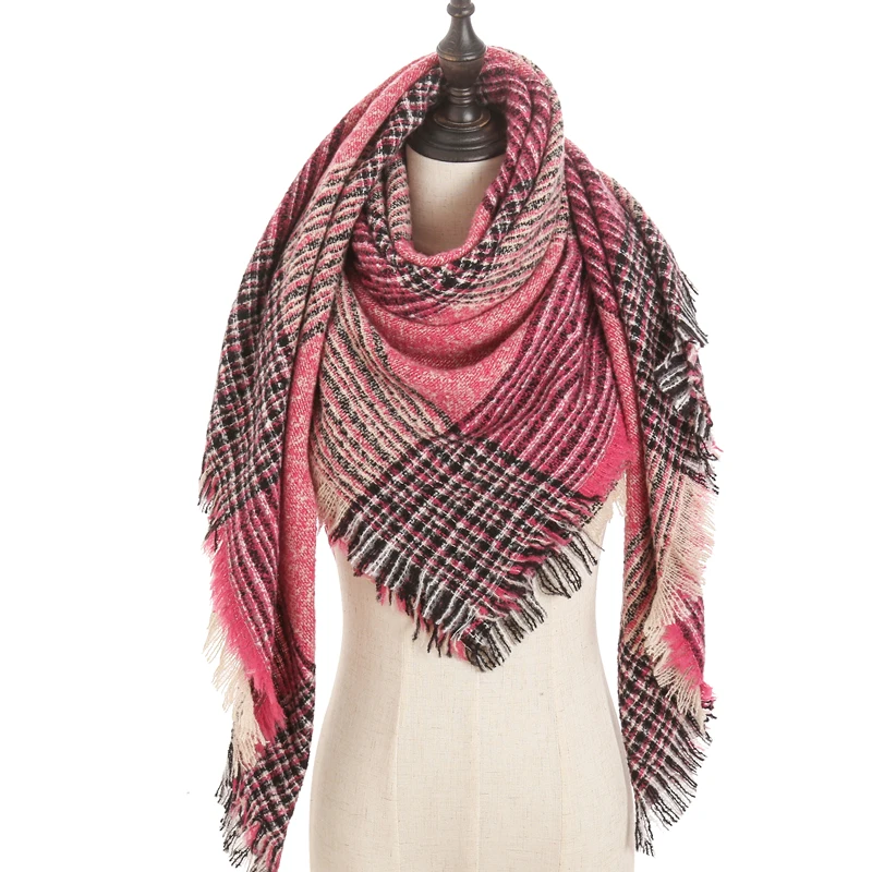 new designer brand women cashmere scarf triangle winter scarves lady shawls and wraps knit blanket neck striped foulard