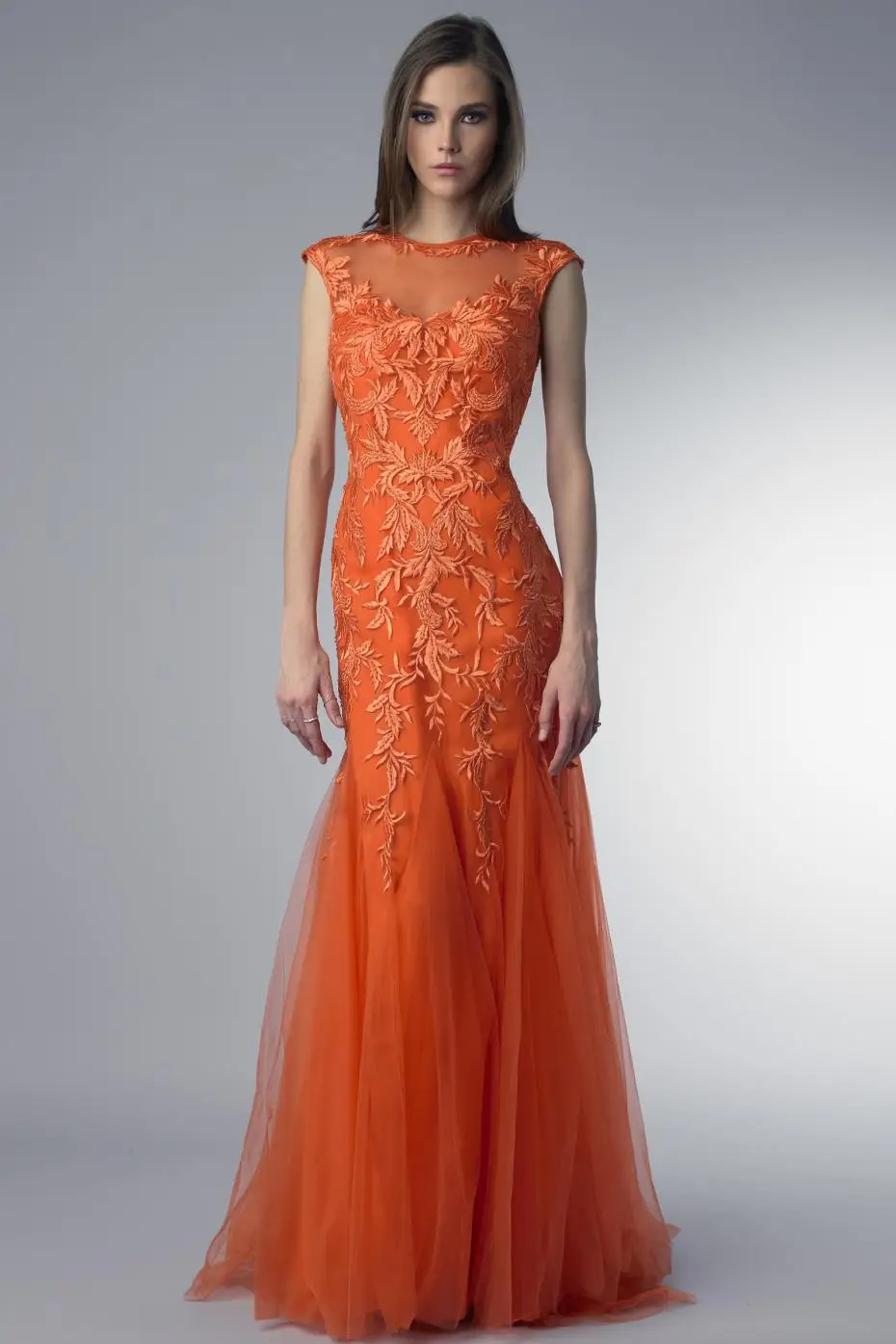 pastel orange prom dresses
