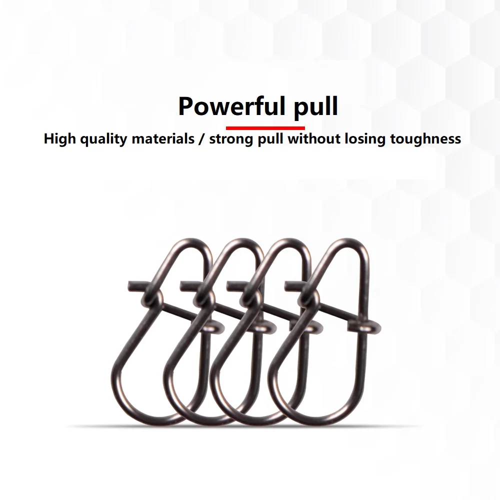 30-50pcs/bag Gourd type Stainless Steel Hook Swivel Solid Rings Safety Snaps Fast Clip Lock Snap Connector Fishing Tackle