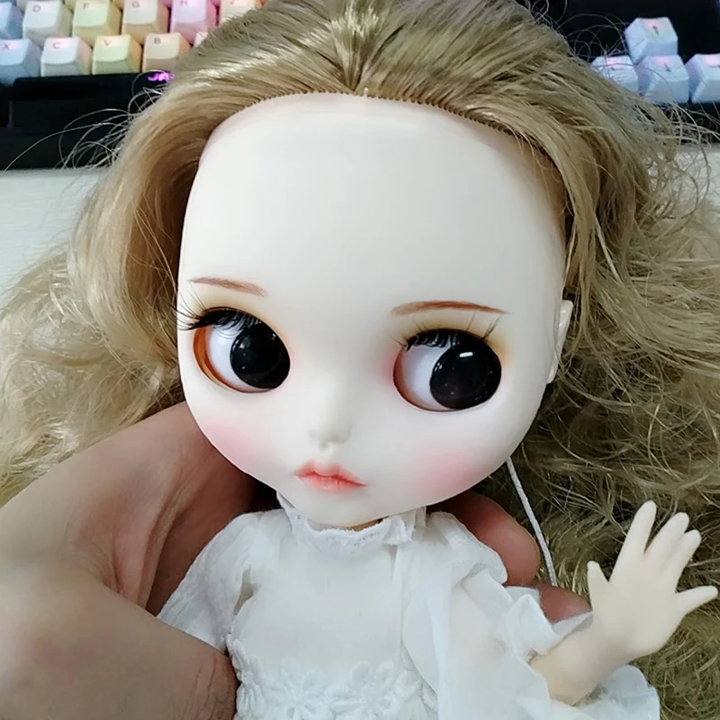 ICY Blyth кукла подгонянное лицо, включая заднюю пластину и винты, матовое лицо, губы вырезанные, брови