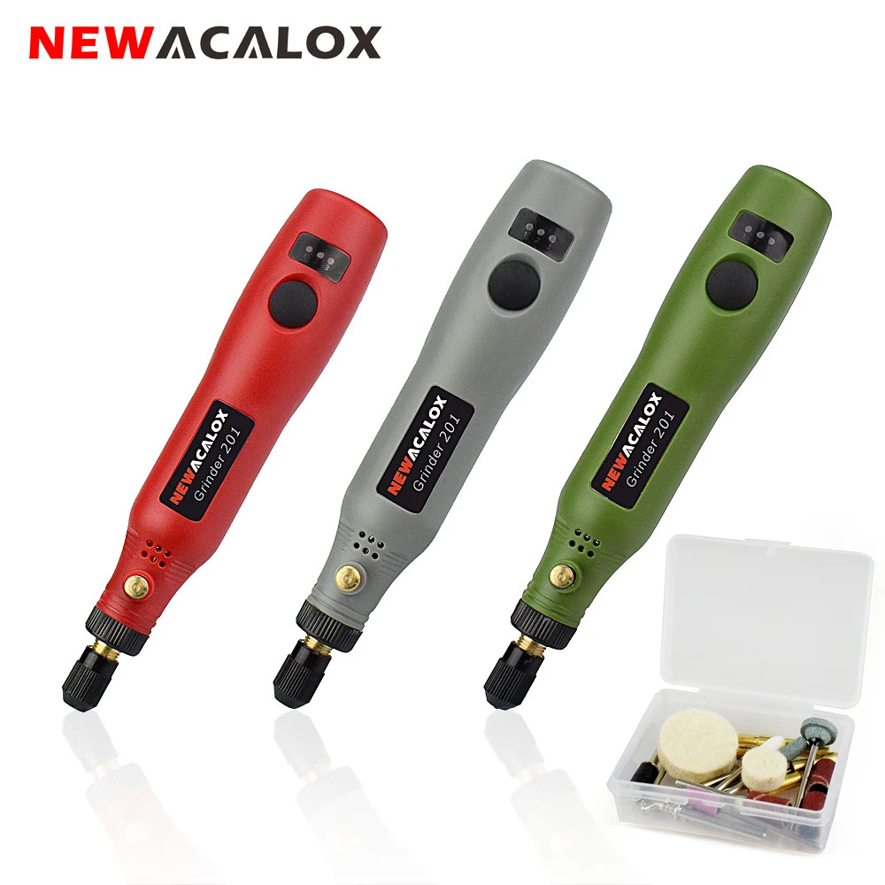 NEWACALOX USB 5 В DC 10 Вт мини беспроводной шлифовальный станок с переменной скоростью роторный набор инструментов дрель гравер ручка для фрезерования полировки