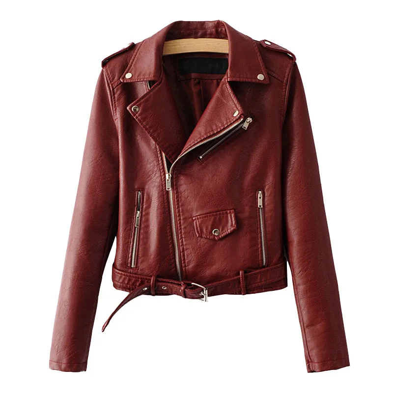 

Autumn New Short Faux Soft Leather Jacket Women Fashion Zipper Motorcycle PU Leather Jacket Ladies Basic Street Coat