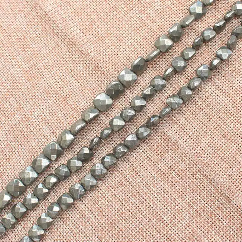

Natural Pyrite Faceted Square Loose Beads 15inch per strand,For DIY Jewelry Making !We provide mixed wholesale for all items!