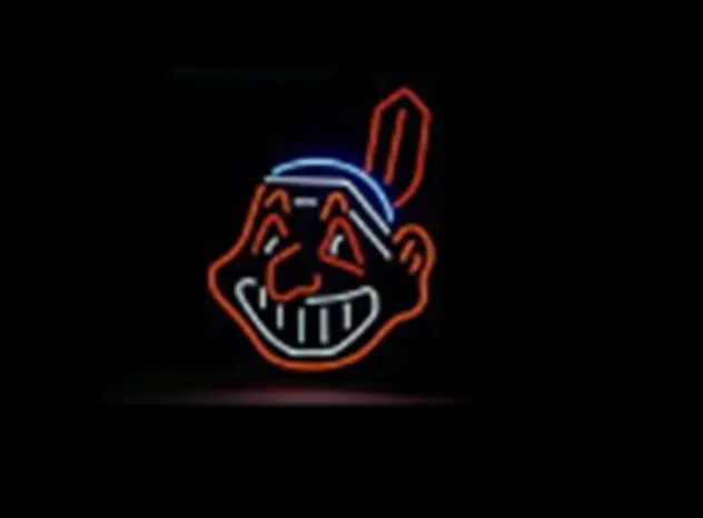 

NEON SIGN For MLB CLEVELAND INDIANS BASEBALL Signboard REAL GLASS BEER BAR PUB display Restaurant outdoor Light Signs 17*14