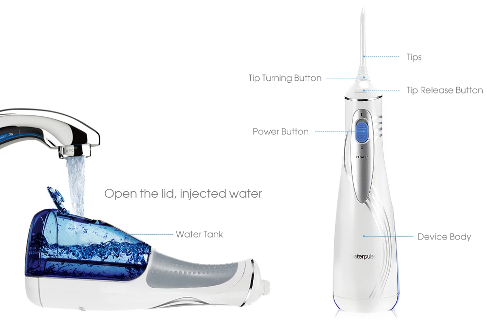 Waterpulse V400 Мощность 240 мл Стоматологический Ирригатор Уход за полостью рта зубы