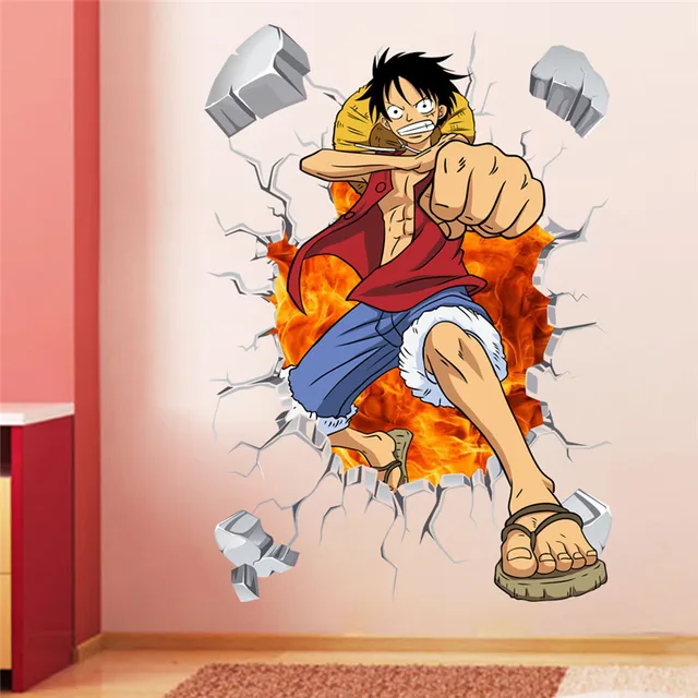 Monkey D Luffy Wall Sticker break out 3D Decal - One piece Merchandise
