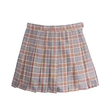 Новые модные клетчатые милые плиссированные юбки женские повседневные трапециевидные юбки мини Harajuku кавайная юбка для девушки женщины