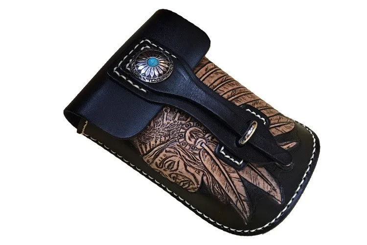 Frauen Gürteltasche Taschen Carving schokolade Schulter Kuh Handtaschen Taille Tasche brown Schwarzes Gegerbtem Vintage Reiten Chiefs 2 3 Pflanzlich Männer Leder 1 Messenger gdqgpA