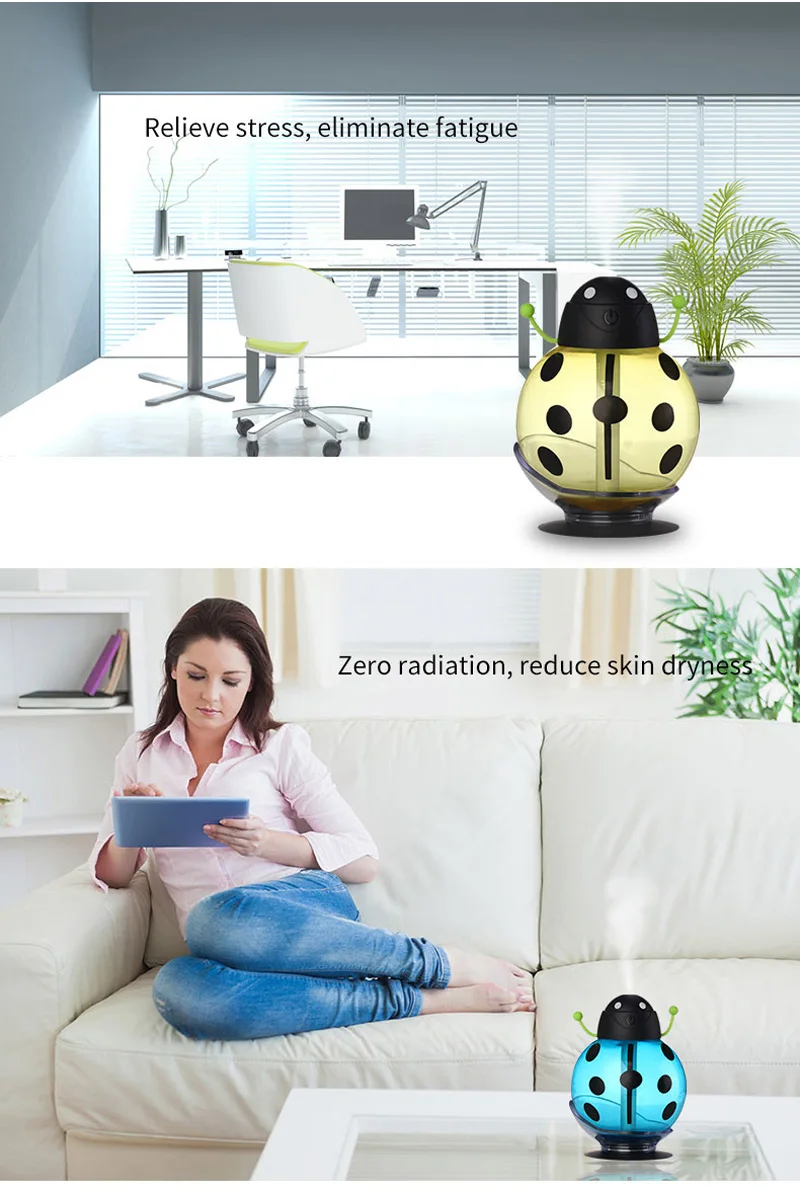 てんとう虫超音波車の加湿器 Usb 車加湿器ミニアロマエッセンシャルオイルディフューザーアロマミストメーカーホームオフィス Diffuser Softbox Diffuser Carbonoffice Flats Aliexpress