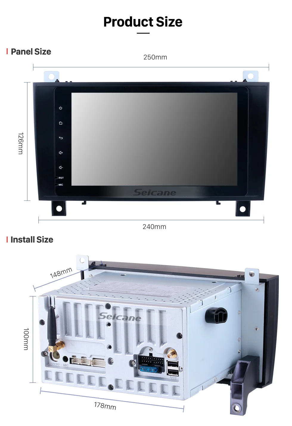 Top Seicane 8" Android 9.0 2Din HD GPS Car Stereo For 2000-2011 Mercedes SLK Class R171 SLK200 SLK280 SLK300 SLK350 SLK55 Head Unit 21