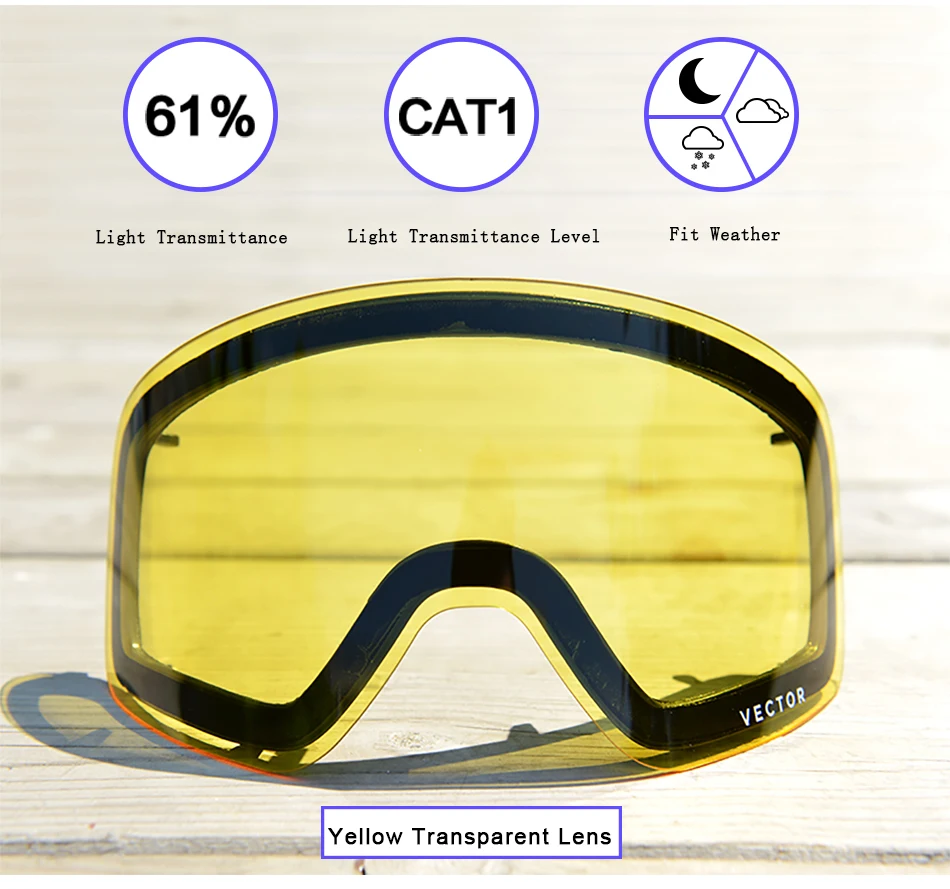 Только объектив для HXJ20011 Анти-Туман UV400 лыжные очки линзы очки слабый светильник оттенок погода облачно осветление