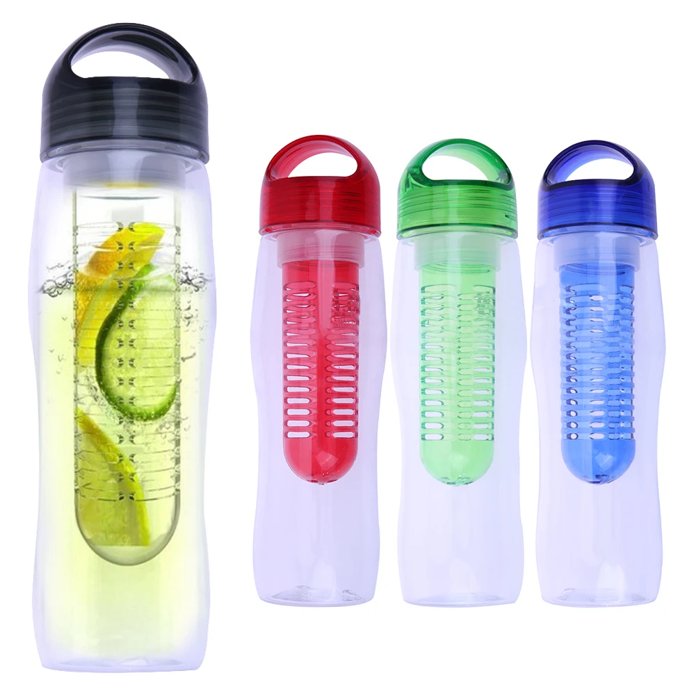 New Hot 720ml Water Glass Bottle Women Portable Fruit Bottle Sport Water Men Blue Lemon Juice