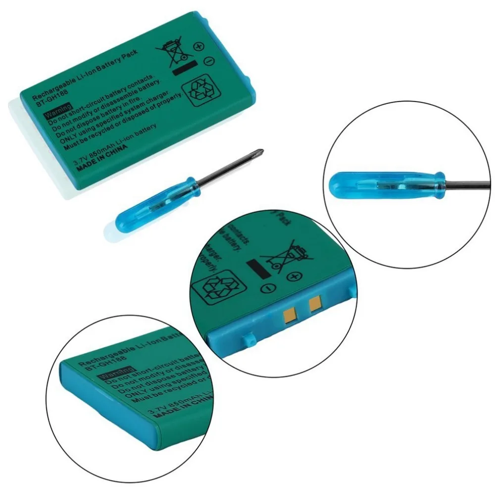 

3.7V 850mAh Rechargeable Replacement Li-ion Battery for Nintendo Game SP Systems & Screwdriver