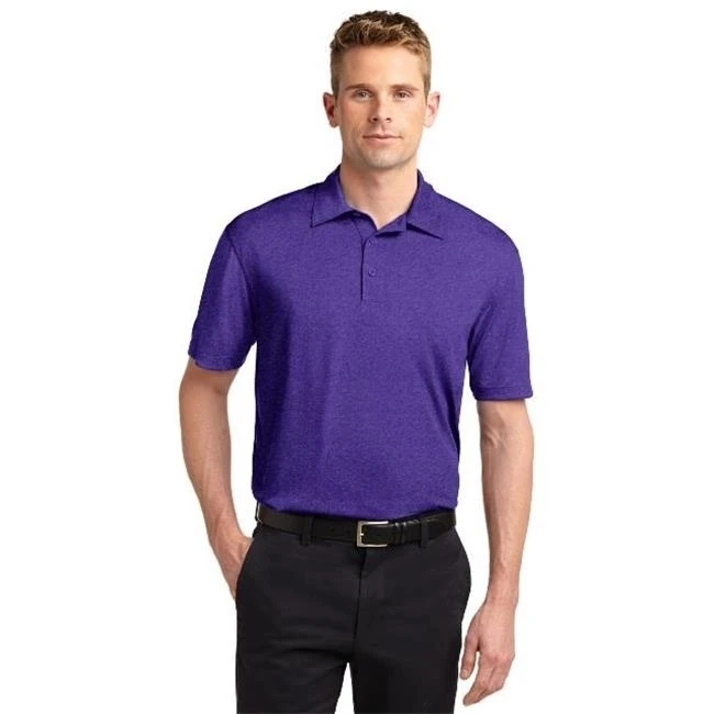 Sport-Tek ST660 Mens Heather Contender Polo T-Shirt Varsity Purple Heather - Large