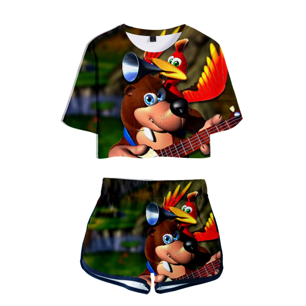 

2019 ACT Game 3D Print Banjo Kazooie:Nuts and Bolts Two Pieces sets Women Fashion girl Harajuku T-shirts shorts Clothes