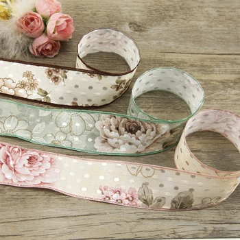 

David accessories 40mm 25Yard Linen Ribbon Packing Material DIY Bow Craft Decor Wedding Party Decoration Gift Wrapping,25Yc2494